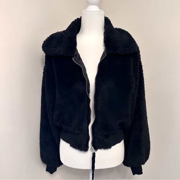 emory park Jackets & Blazers - EMORY PARK Zip Up Soft Teddy Furry Bomber coat   Jacket